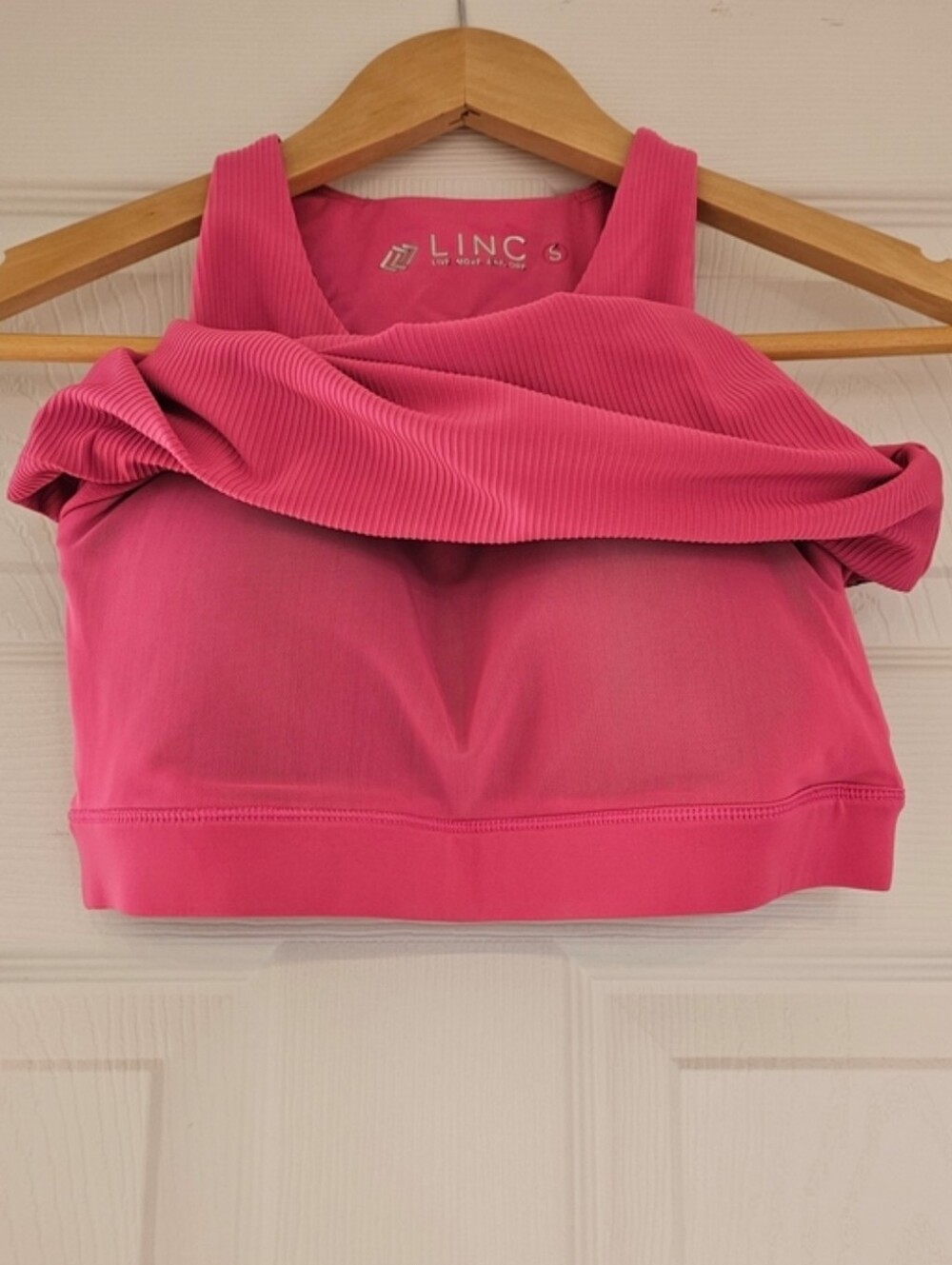 INC International Concepts Bright Pink Ribbed Racerback Tank - Picture 4 of 5